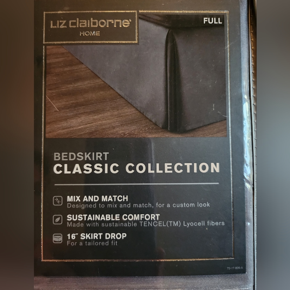 Liz Claiborne gray full-size bedskirt. Brand New.